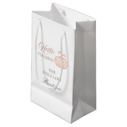 Hello Pumpkin Autumn Branding for Boutique Shop Small Gift Bag