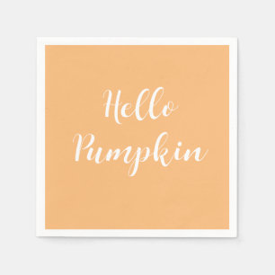 Hello Pumpkin Autumn Coffee Napkin