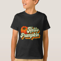 Hello Pumpkin Autumn Fall Matching Family Retro Th
