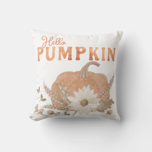 Hello Pumpkin Autumn Throw Pillow