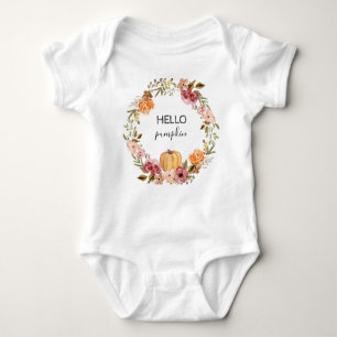 Hello Pumpkin Baby Bodysuit Fall Baby Shower