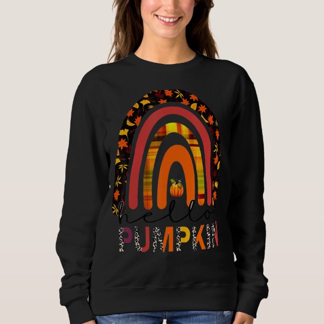 Hello Pumpkin Boho Hello Pumpkin Cute Autumn Hallo Sweatshirt (Front)
