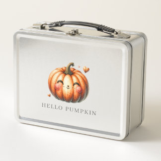Hello Pumpkin Cute Custom Metal Lunch Box