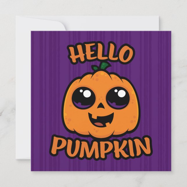 Hello Pumpkin Cute Halloween Jack-O-Lantern (Front)