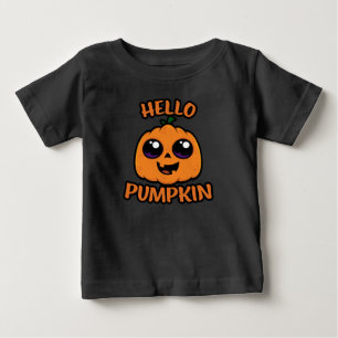 Hello Pumpkin Cute Halloween Jack-O-Lantern Baby T-Shirt