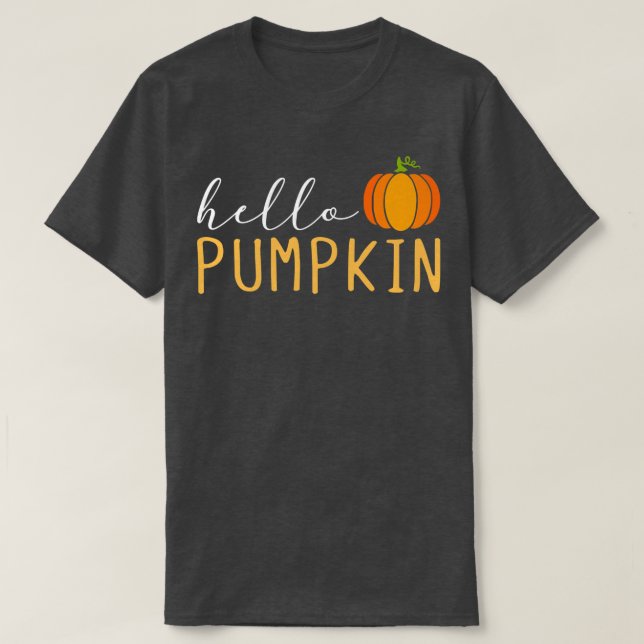 Hello Pumpkin Cute Pumpkin Fall Autumn Season Holi T-Shirt (Design Front)
