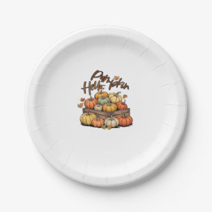 Hello, Pumpkin design Classic T-Shirt.png Paper Plate