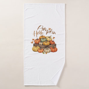 Hello, Pumpkin design Oversized T-Shirt.png Bath Towel