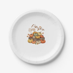 Hello, Pumpkin design Oversized T-Shirt.png Paper Plate