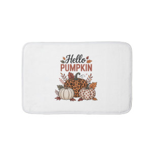 Hello Pumpkin Fall Autumn Bath Mat