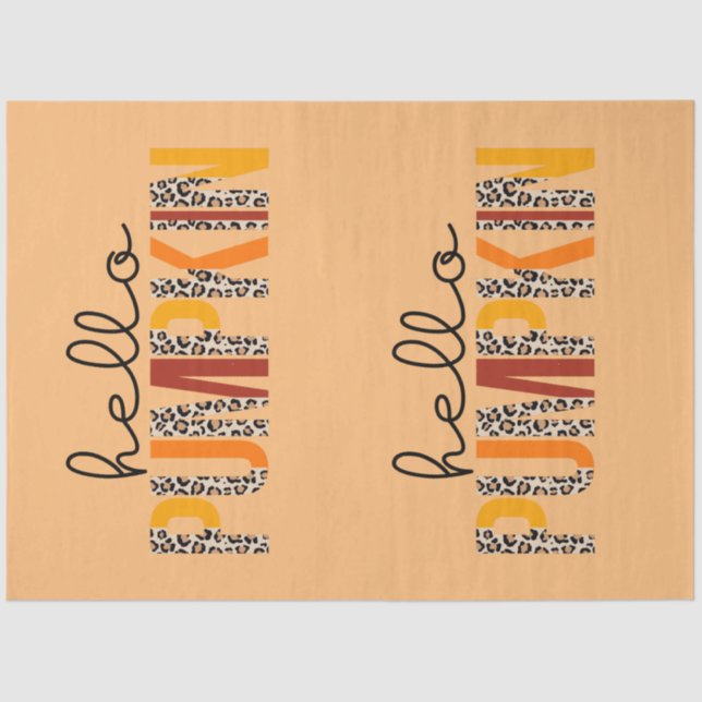 Hello Pumpkin Fall Autumn Customise Colour Tissue Paper (Front)