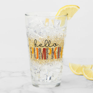 Hello Pumpkin Fall Autumn Customize Glass