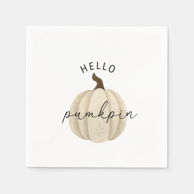 Hello Pumpkin - Fall, autumn Napkin (Front)