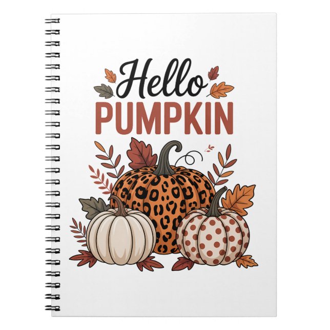 Hello Pumpkin Fall Autumn Notebook (Front)