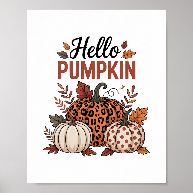 Hello Pumpkin Fall Autumn Poster (Front)