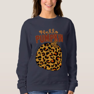 Hello Pumpkin - Fall Leopard Print Sweatshirt