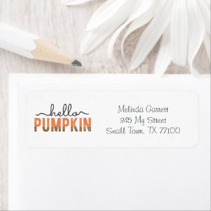 Hello Pumpkin Fall Orange Thanksgiving Label Return Address Label
