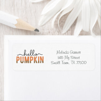 Hello Pumpkin Fall Orange Thanksgiving Label Return Address Label