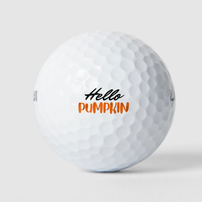 Hello Pumpkin Fall Season Autumn Golf Balls (Front)