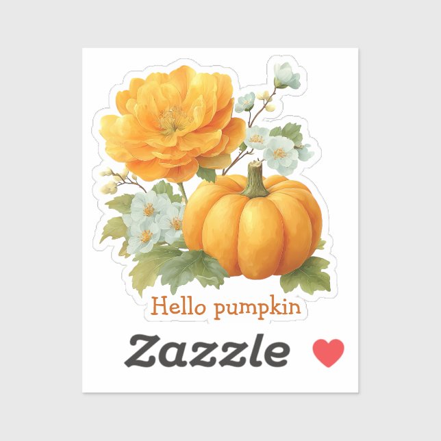 Hello Pumpkin Floral Halloween Design (Sheet)