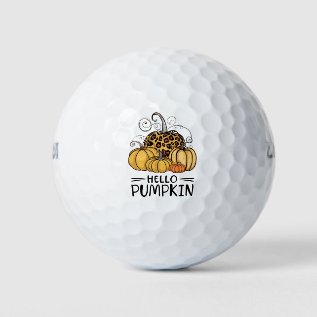 Hello Pumpkin Lover Fall Season Autumn Thanksgivin Golf Balls (Front)