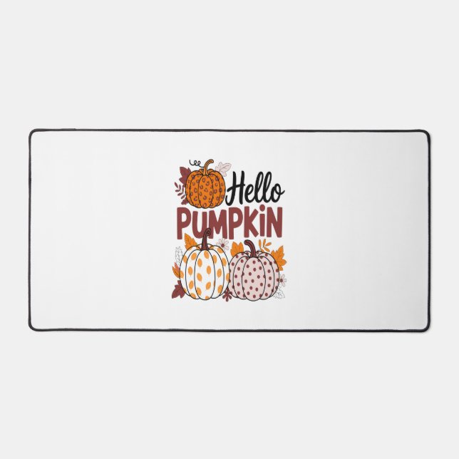 Hello Pumpkin Png, Fall Vibes Desk Mat (Front)