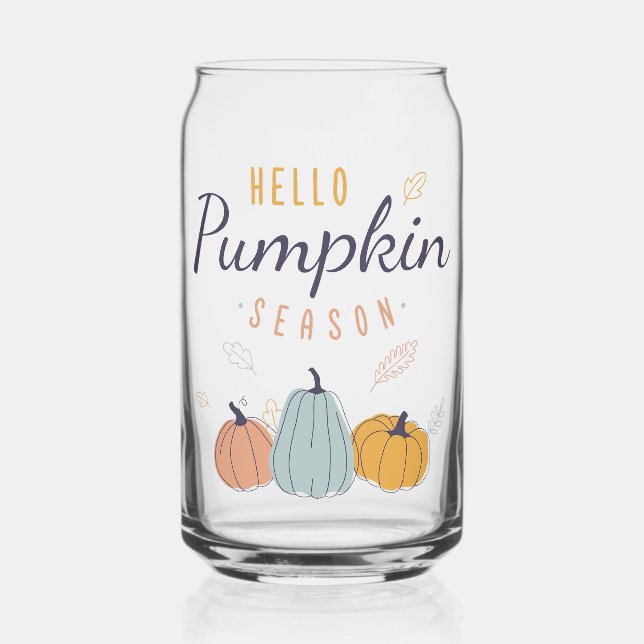 Hello Pumpkin Season Can Glass (Front)