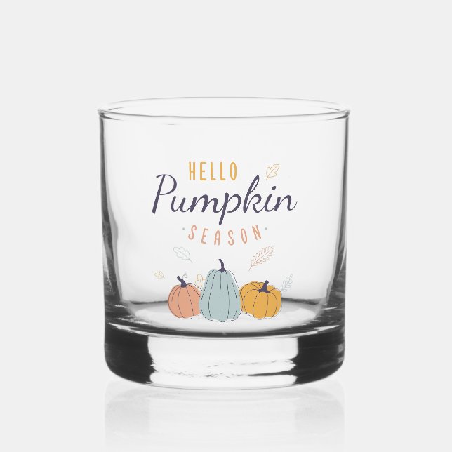 Hello Pumpkin Season Whiskey Glass (Front)