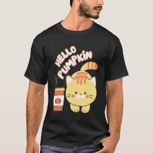 Hello Pumpkin Spice Milk Halloween Fall Season Cut T-Shirt