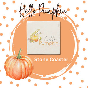 Hello Pumpkin Stone Coaster