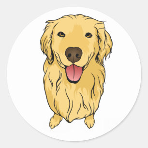 Hello Puppy Dog Mum Lovers Cute Golden Retriever Classic Round Sticker