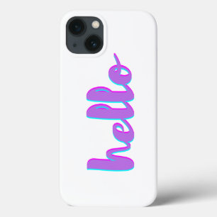 Hello Purple White Modern iPhone Case
