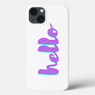 Hello Purple White Modern iPhone Case