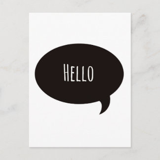 Hello quote in speech bubble postcard