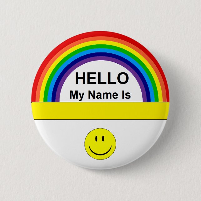 Hello Rainbow Button (Front)