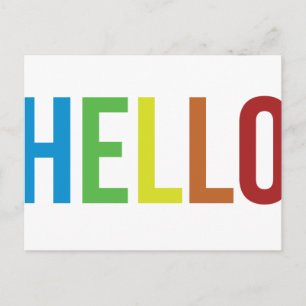 Hello Rainbow Postcard