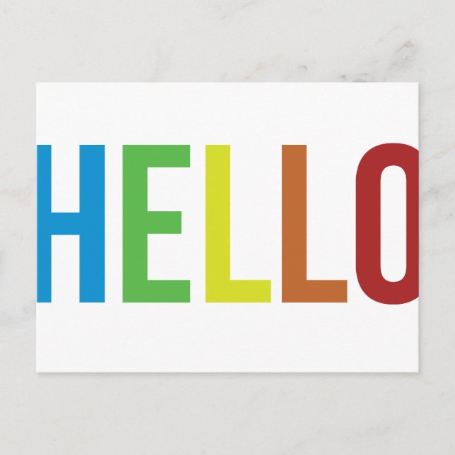 Hello Rainbow Postcard (Front)