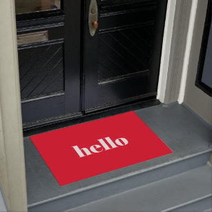 Hello Red Welcome Mat