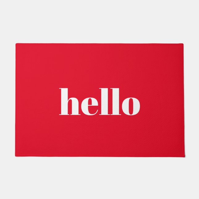 Hello Red Welcome Mat (Front)
