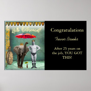 Hello Retirement Funny Personalised Poster