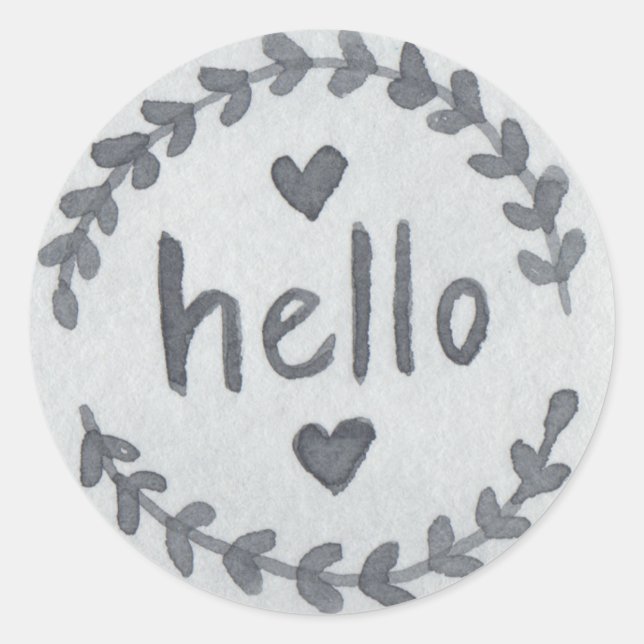 Hello Return Address Classic Round Sticker (Front)