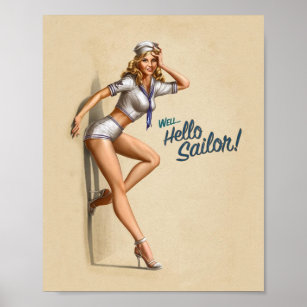 Vintage Sailor Girl Posters Photo Prints Zazzle Au