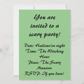 Hello Scary Hallowe'en Pumpkin Invitation