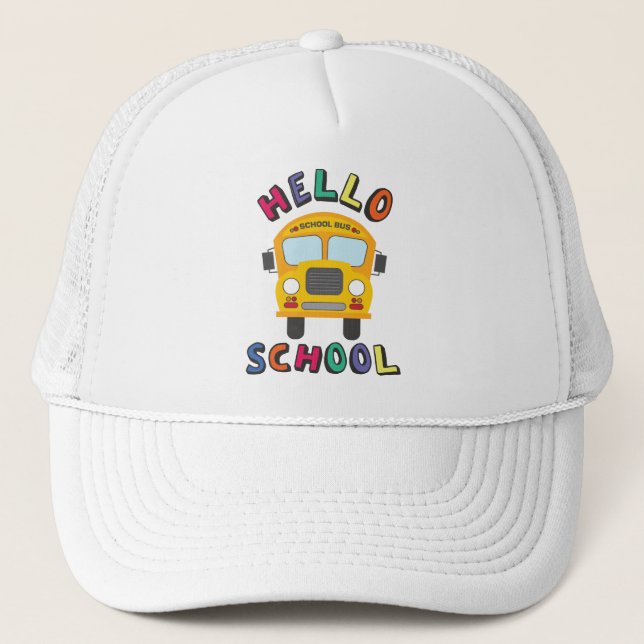 Hello School Trucker Hat (Front)