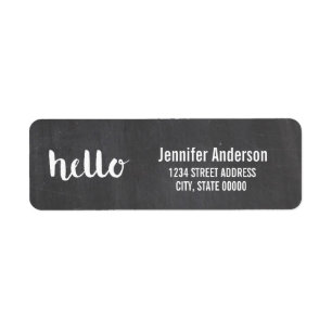 Hello Script Chalkboard   Labels