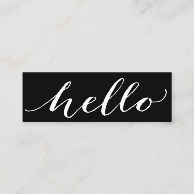 HELLO Script Professional Minimal Mini Business Card (Front)