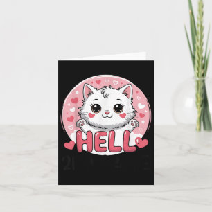 Hello Second 2nd Grade Cute Cat For Girls Back To Card