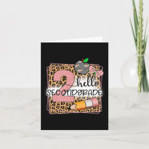 Hello Second Grade 2nd Grade Back To School Teache Card
