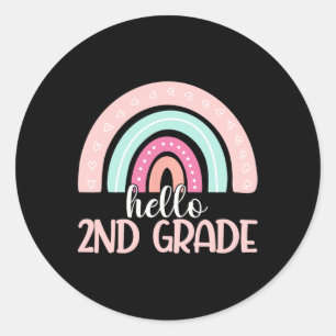 Hello Second Grade Back To School 2nd Grade Teache Classic Round Sticker