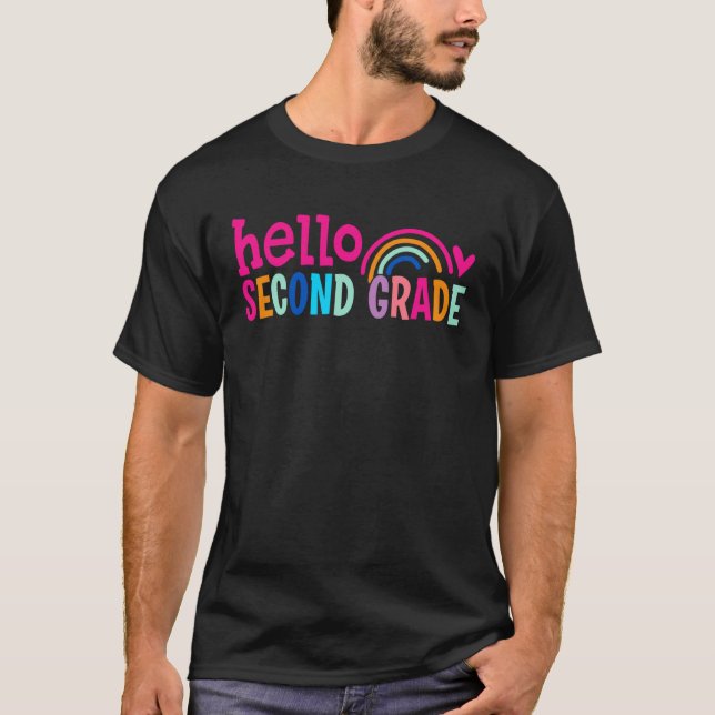 Hello Second Grade Back to School 2nd Grade Teache T-Shirt (Front)
